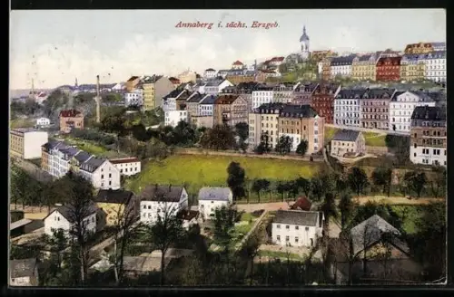AK Annaberg / Erzgebirge, Teilansicht der Ortschaft