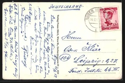 AK Anger bei Weiz, Totalansicht mit Kirchen