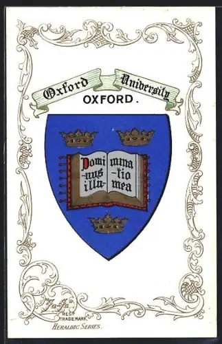 Künstler-AK Oxford, Oxford-University, Studentenwappen