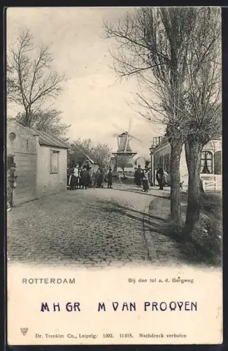 AK Rotterdam, Bij den tol a. d. Bergweg, Windmühle