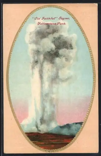 AK Yellowstone Park, WY, Old Faithful Geyser, Passepartout