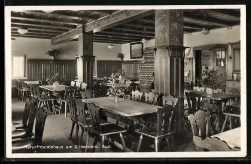 AK Schöna / Bad Schandau, Naturfreundehaus am Zirkelstein, Innenansicht