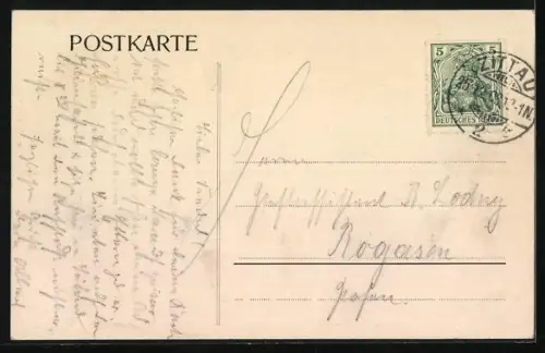 AK Waldheim / Sachsen, Totalansicht aus der Vogelschau