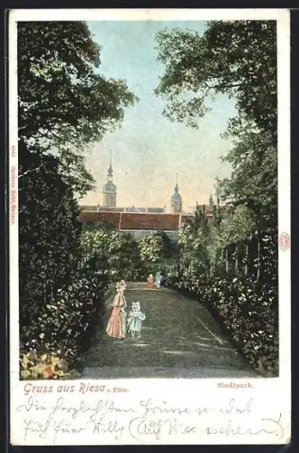 AK Riesa a. d. Elbe, Stadtpark