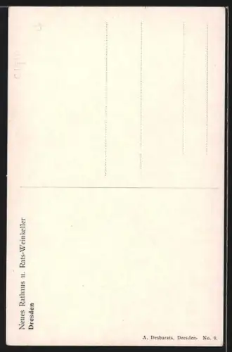 AK Dresden, Neues Rathaus mit Restaurant Rats-Weinkeller