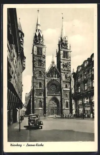 AK Nürnberg, Lorenz-Kirche und Strasse