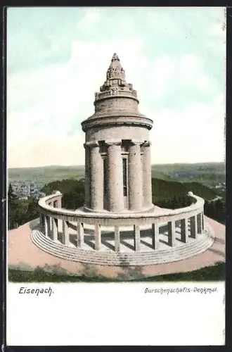 AK Eisenach, Burschenschafts-Denkmal mit Fernblick