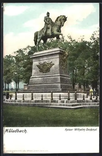 AK M. Gladbach, Kaiser Wilhelm-Denkmal