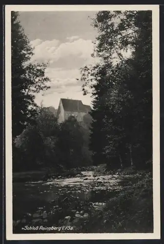 AK Reinsberg /Sa., Schloss Reinsberg, Flusspartie