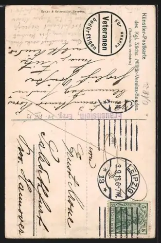 Künstler-AK Königstein, Blick auf Friedrichsburg mit Pagenbett