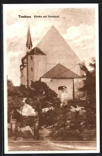 AK Teuchern, Kirche mit Denkmal