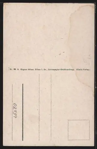 AK Oybin, Ortsansicht mit Scharfenstein vom Schuppenberg aus