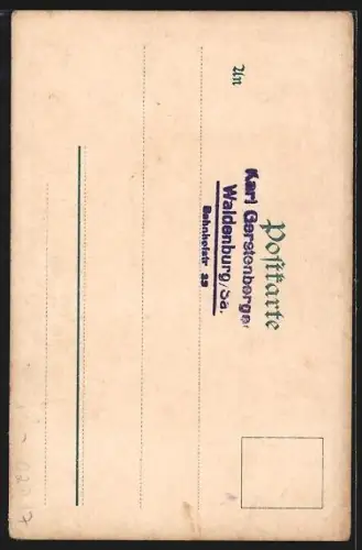 AK Oybin, Friedhof vor der Ruine der Klosterkirche