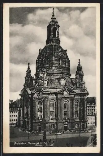 AK Dresden, Frauenkirche aus der Vogelschau
