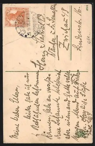 AK Dresden, Akademie mit Blick zur Frauenkirche