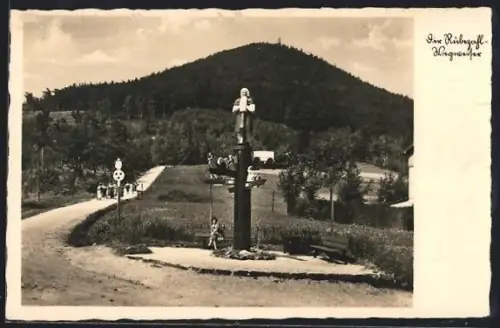 AK Waltersdorf / Sachsen, Rübezahl-Wegweiser an der Lausche