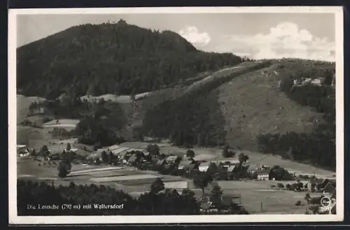 AK Waltersdorf / Sachsen, Berggaststätte Lausche mit Ort