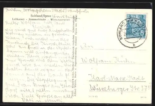 AK Sohland-Wiese / Spree, Ortsansicht mit Umgebung