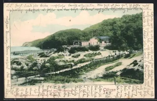 AK Göhren / Rügen, Strand mit Warmbad