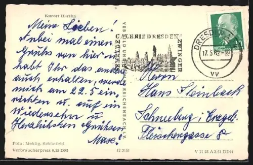 AK Hartha / Tharandt, Strassenpartie im Ort