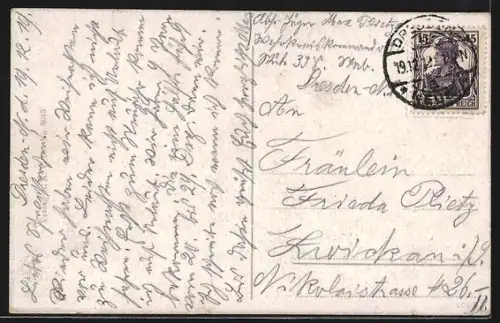 AK Dresden, Terrassenufer mit Augustusbrücke