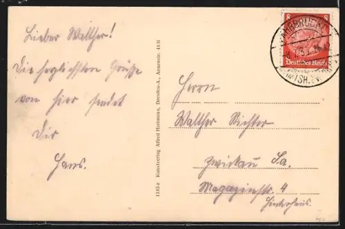 AK Dresden, Zwingerhof, Gemäldegalerie