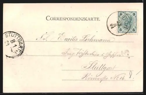 AK Lech, Panorama des Ortes mit Wösterkopf und Schafalpe