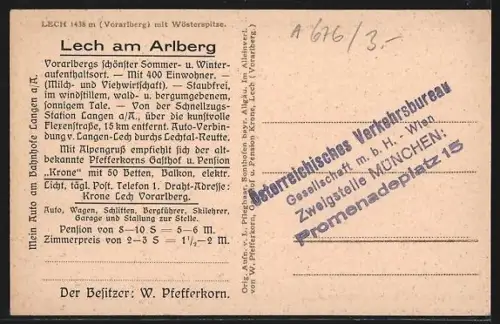 AK Lech, Ortsansicht mit Wösterspitze