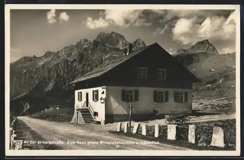 AK Klösterle, Alpe Rauz mit Blick gegen Wildgrubenspitzen und Hasenfluh