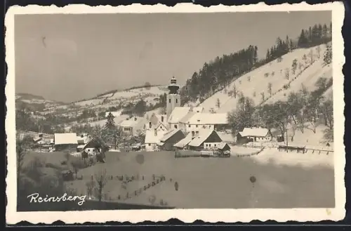 AK Reinsberg, Teilansicht mit Kirche im Schnee