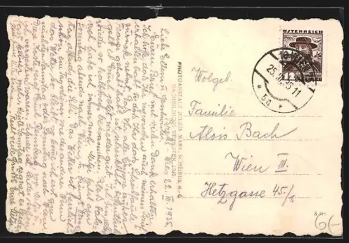 AK Reinsberg, Teilansicht mit Kirche im Schnee