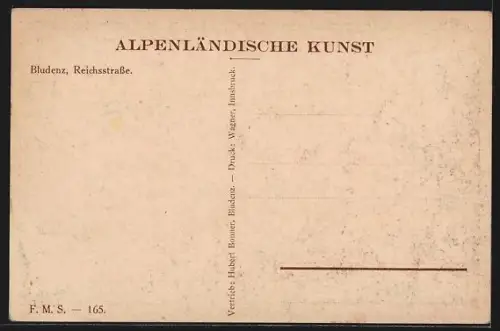 AK Bludenz, Reichsstrasse mit Bergpanorama