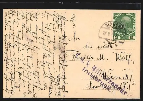 AK Bludenz, Teilansicht mit Kirche