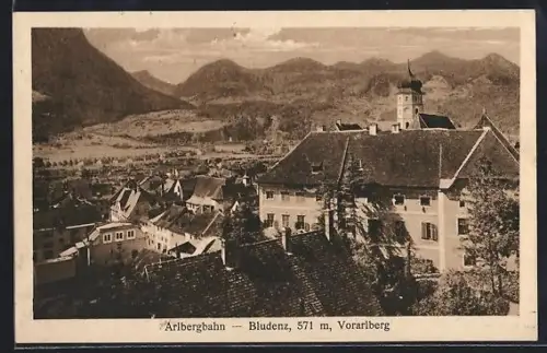 AK Bludenz, Blick über die Dächer des Ortes