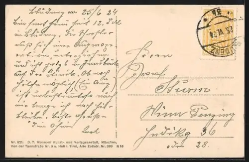 AK Bludenz, Blick über die Dächer des Ortes