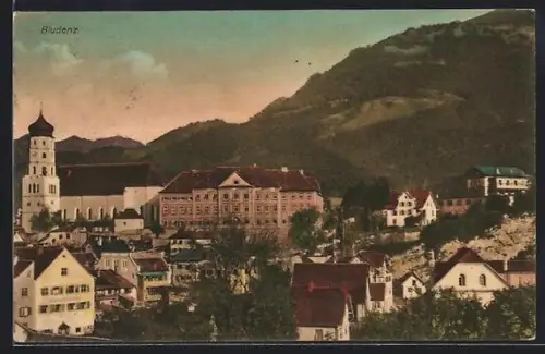 AK Bludenz, Teilansicht mit Kirche