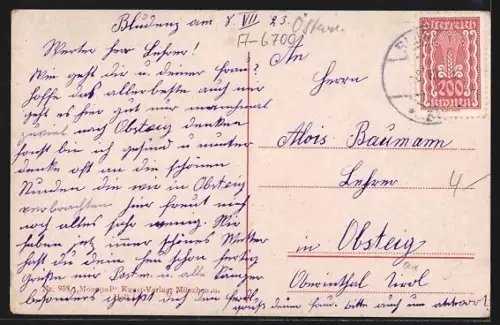 AK Bludenz, Ortspartie mit Kirche