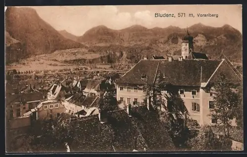 AK Bludenz, Teilansicht mit Bergblick