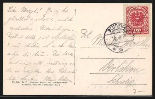 AK Bludenz, Teilansicht mit Bergblick