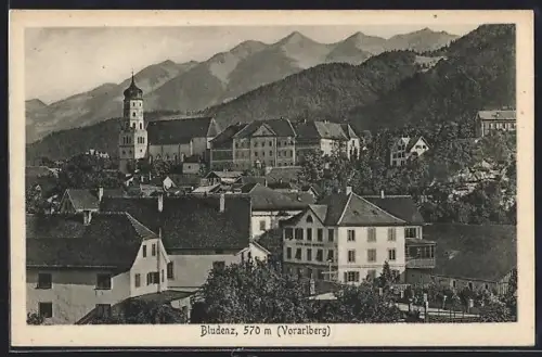 AK Bludenz /Vorarlberg, Teilansicht mit Kirche