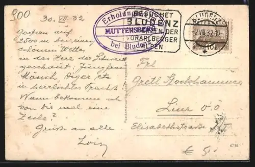 AK Bludenz, Erholungsheim Muttersberg