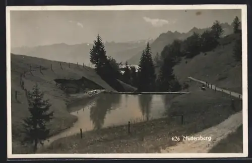 AK Bludenz, Muttersberg mit Teich