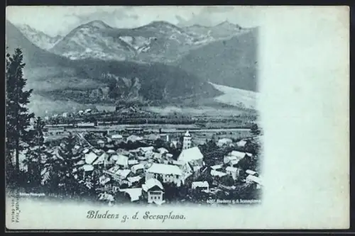 AK Bludenz, Teilansicht g. d. Scesaplana