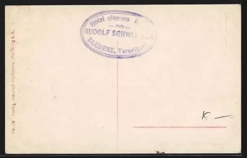 AK Bludenz, Strassenpartie mit Kirche