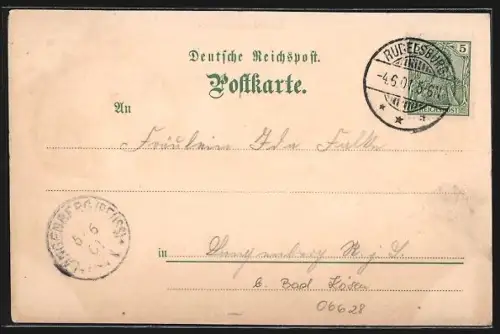 Lithographie Saaleck / Sachsen-Anhalt, Rudelsburg, Panorama mit Burgblick und Bismarckdenkmal