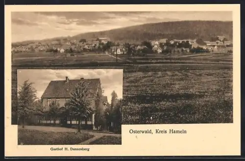 AK Osterwald / Hameln, Gesamtansicht, Gasthof h. Dannenberg
