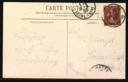 AK Le Havre, Ankuft des Passagierschiffes L`Aquitaine