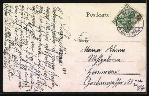 AK Linienschiff Schleswig-Holstein passiert den Kaiser Wilhelm-Kanal unter einer Hochbrücke, Kriegsschiff