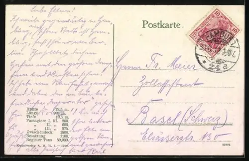 AK Passagierschiff Imperator der Hamburg-Amerika Linie