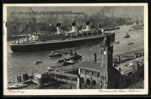 AK Hamburg, Abfahrt des Passagierschiffes Cap Arcona